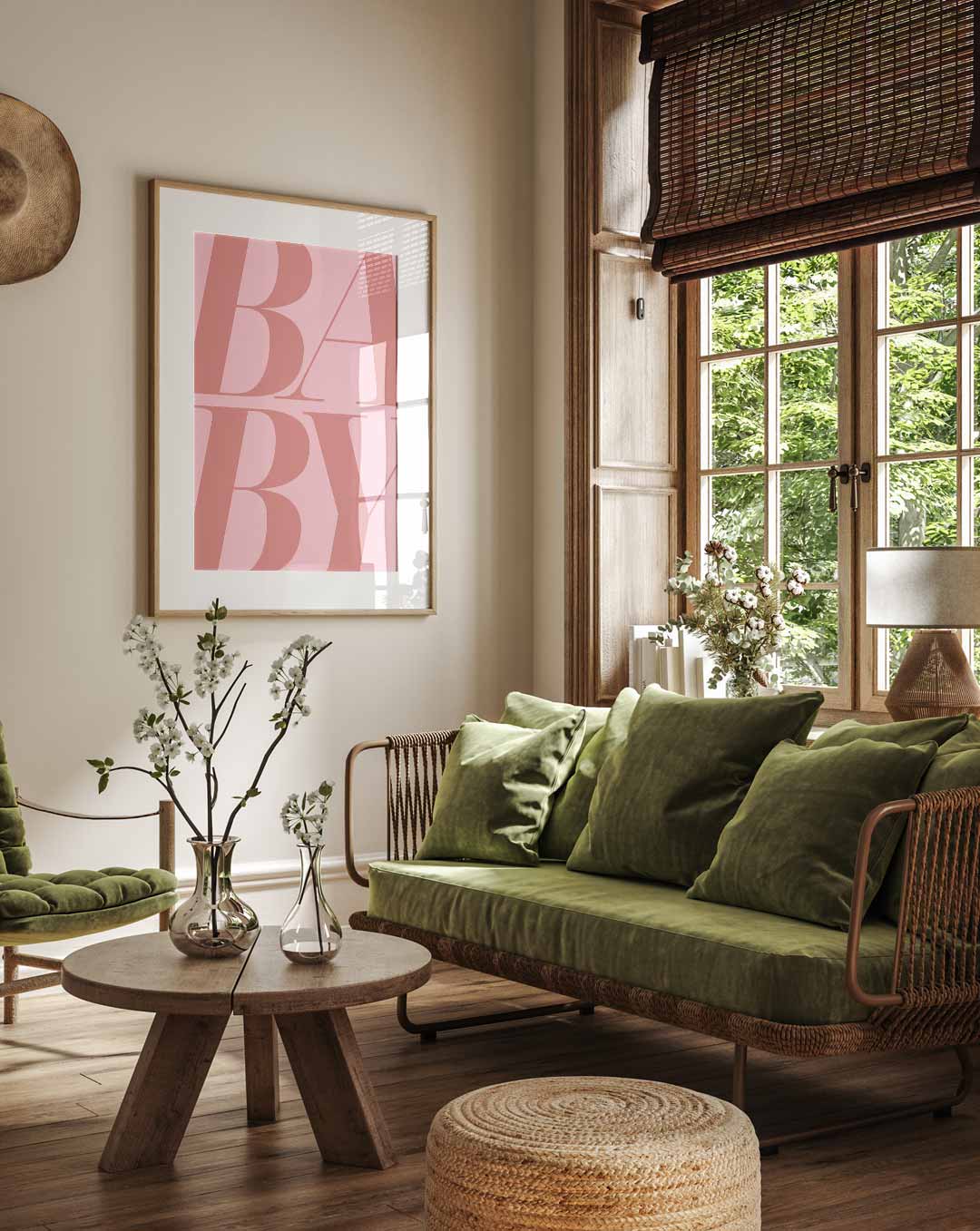 Stijlvolle Baby Typografie – staande muurposter met Popart uitstraling