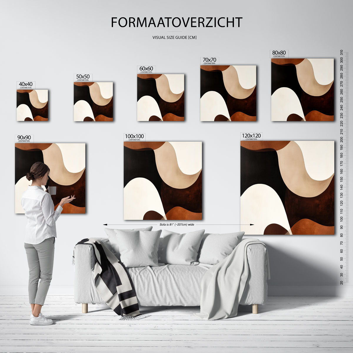 Abstracte vormen – vierkante muurposter voor een modern interieur