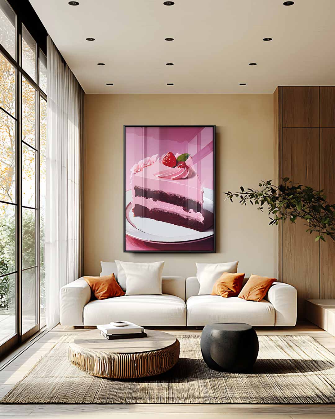 Verrukkelijke Aardbeientaart Print – plexiglas wanddecoratie in portret formaat