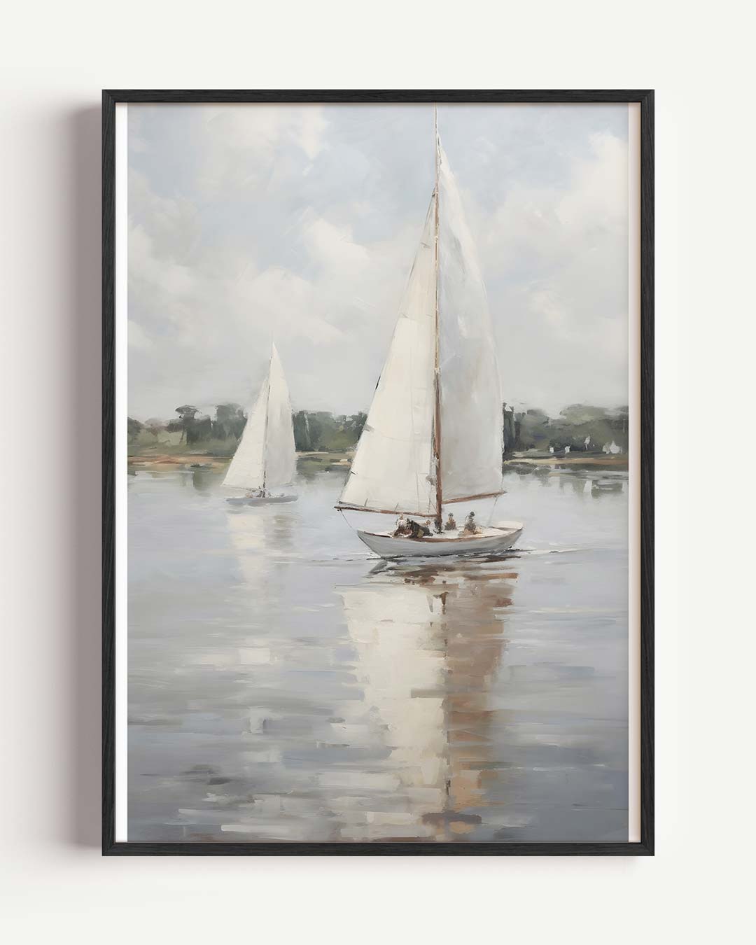Zeilboot op Rustige Zee – vintage portret poster als wanddecoratie