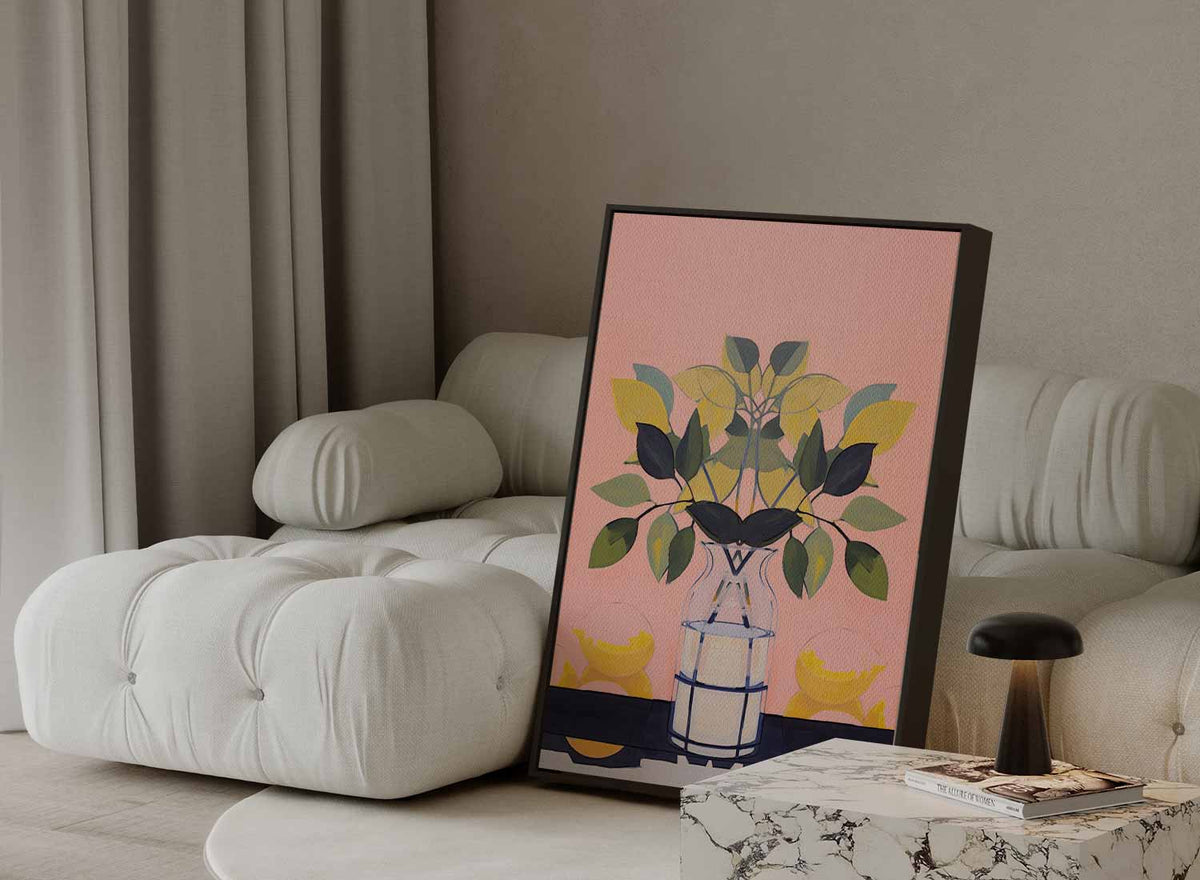 Vrolijke Vaas met Bladeren – portret kunstwerk als wanddecoratie, afbeelding 13