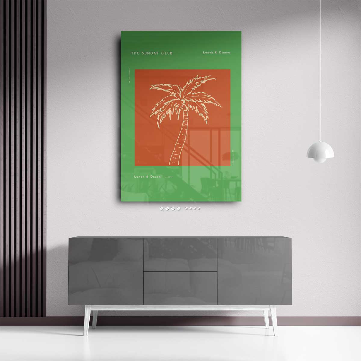 Tropische Vibes Palm Illustratie – staand kunstwerk voor modern interieur