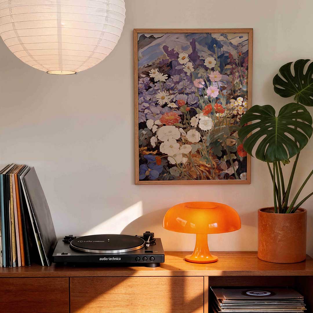 Bloemen in volle bloei – staande bloemen wanddecoratie van WallArtistic