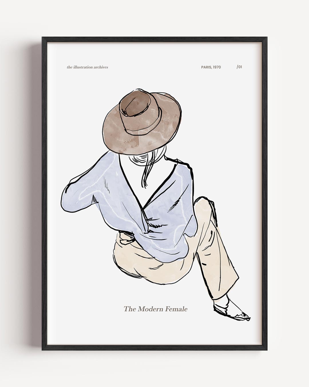 Stijlvolle Parijse Vrouw – vrouwelijk portret poster als wanddecoratie