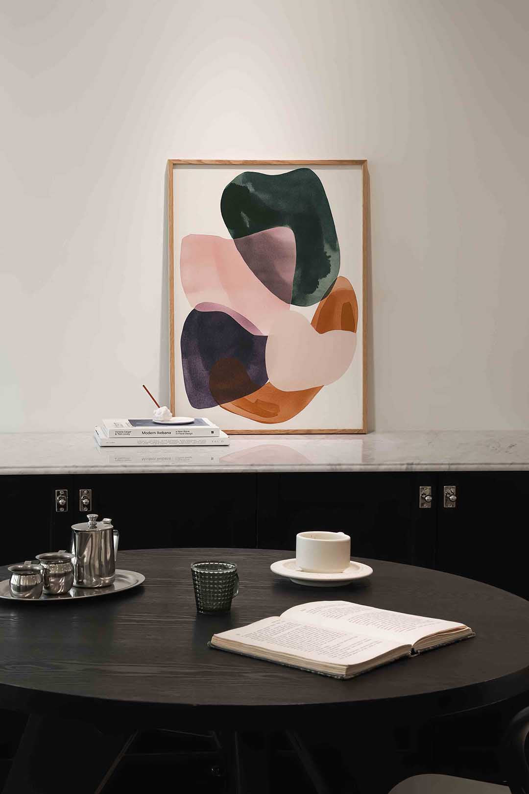 Abstracte vormen – moderne poster in staand formaat