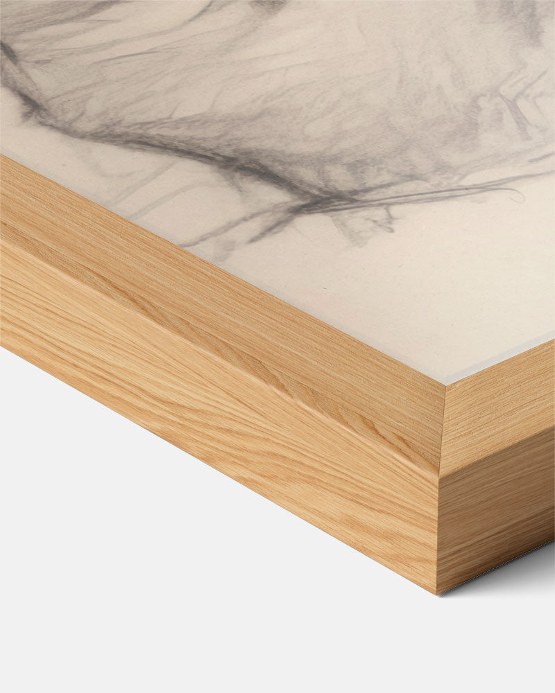 Elegante Zwart-wit Schets van Vrouw – staande vintage wanddecoratie van WallArtistic