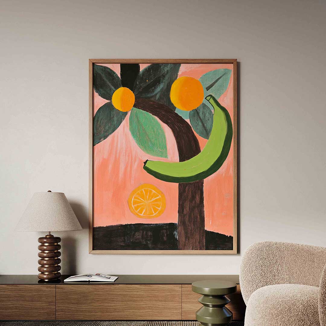 Banaan en citrus – tropische jungle poster in staand formaat
