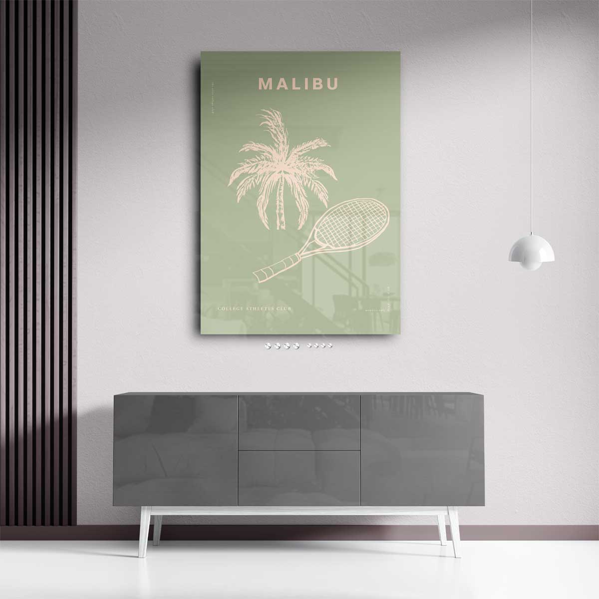 Malibu Tennis Avontuur – staand kunstwerk voor modern interieur