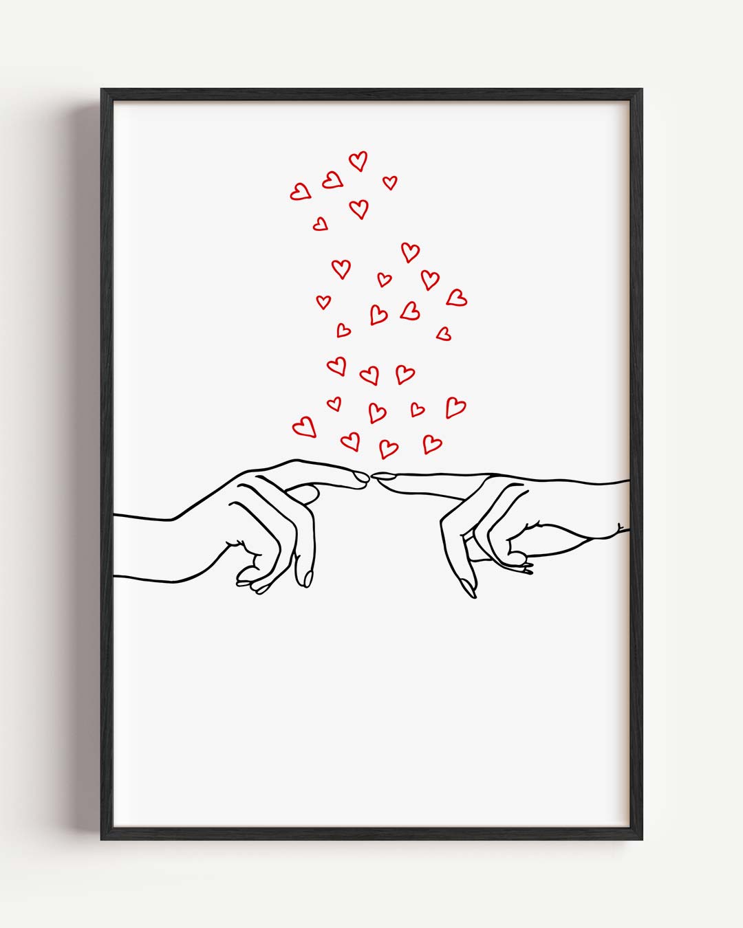 Liefdeshanden – zomer portret poster als wanddecoratie