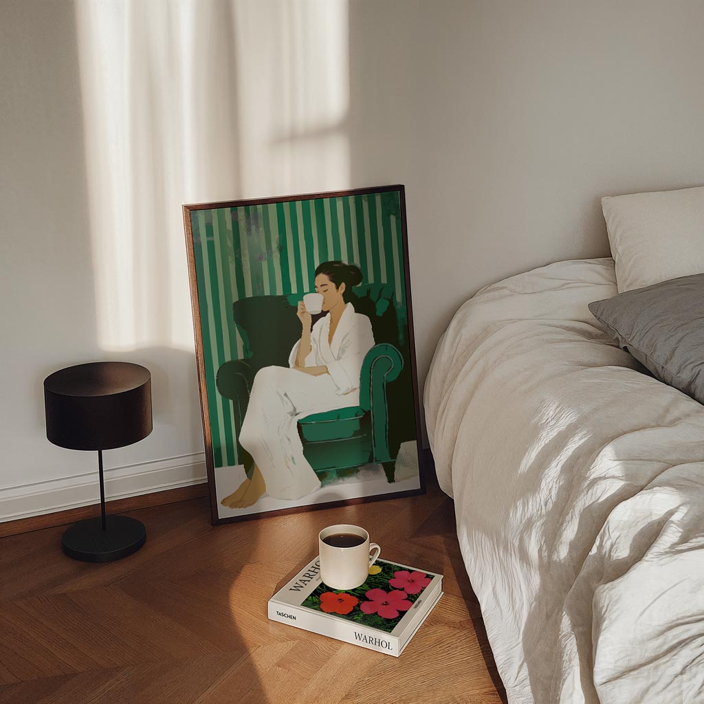 Relaxmoment Poster met Thee – staande zomer wanddecoratie van WallArtistic