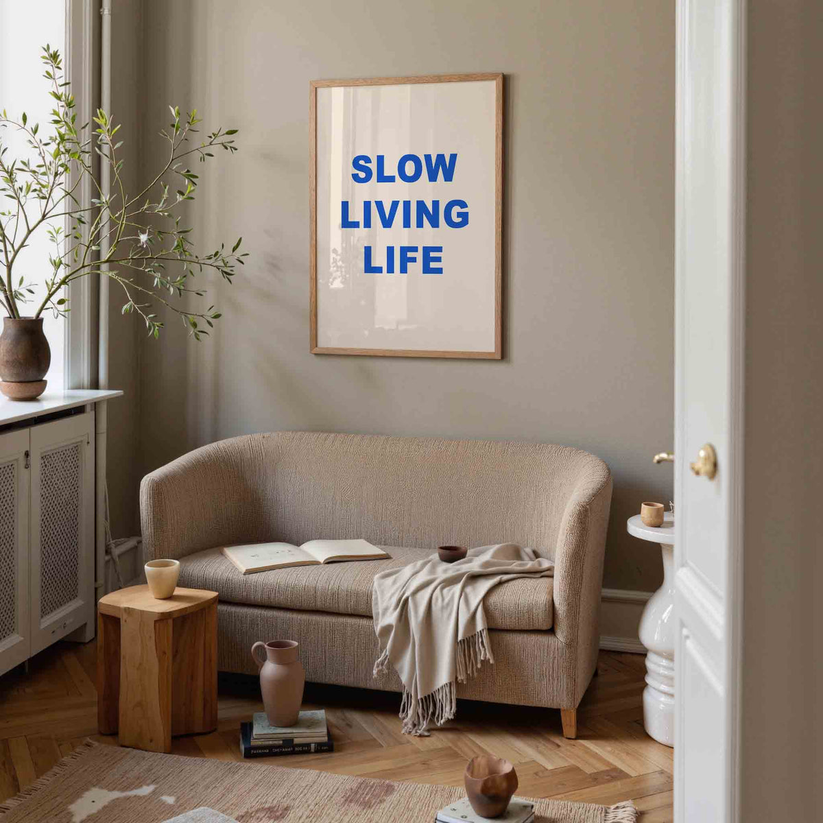 Slow living life – rustige poster in staand formaat