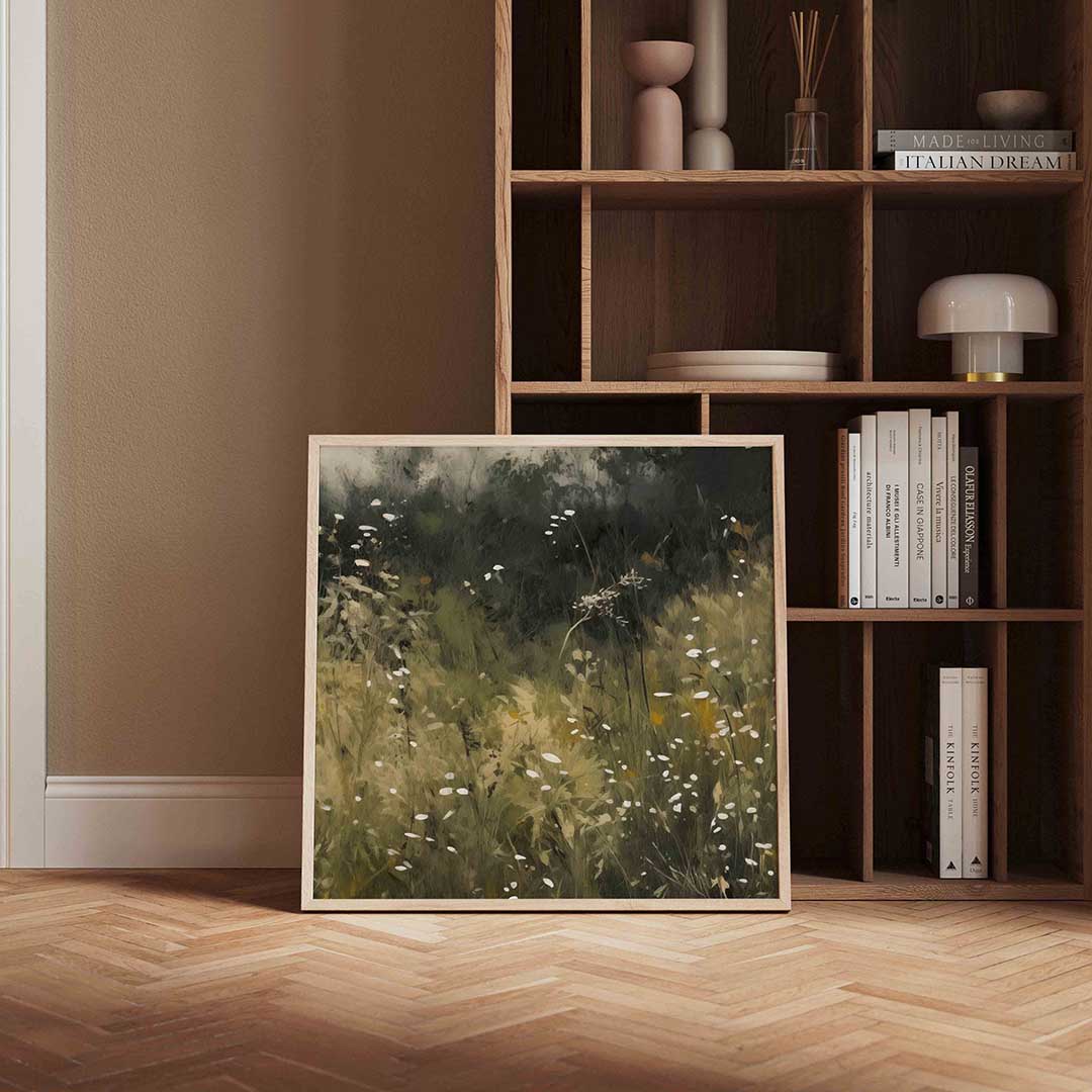 Wilde bloemen – vierkante wanddecoratie met kleur en vorm van WallArtistic