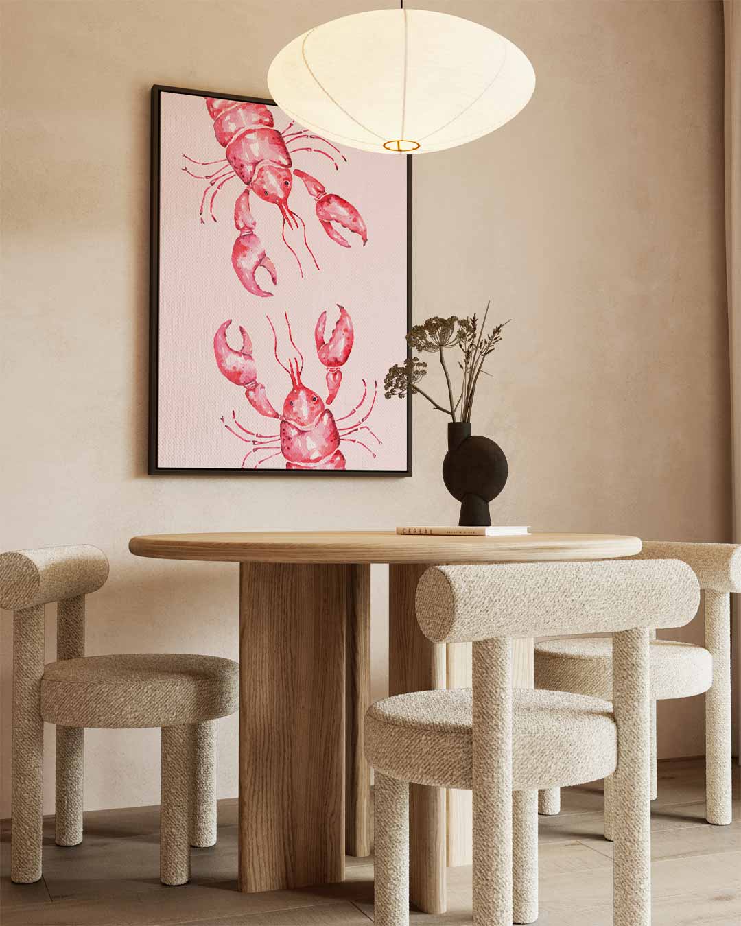Vrolijke Kreeften in Aquarel – dibond kunstwerk als wanddecoratie