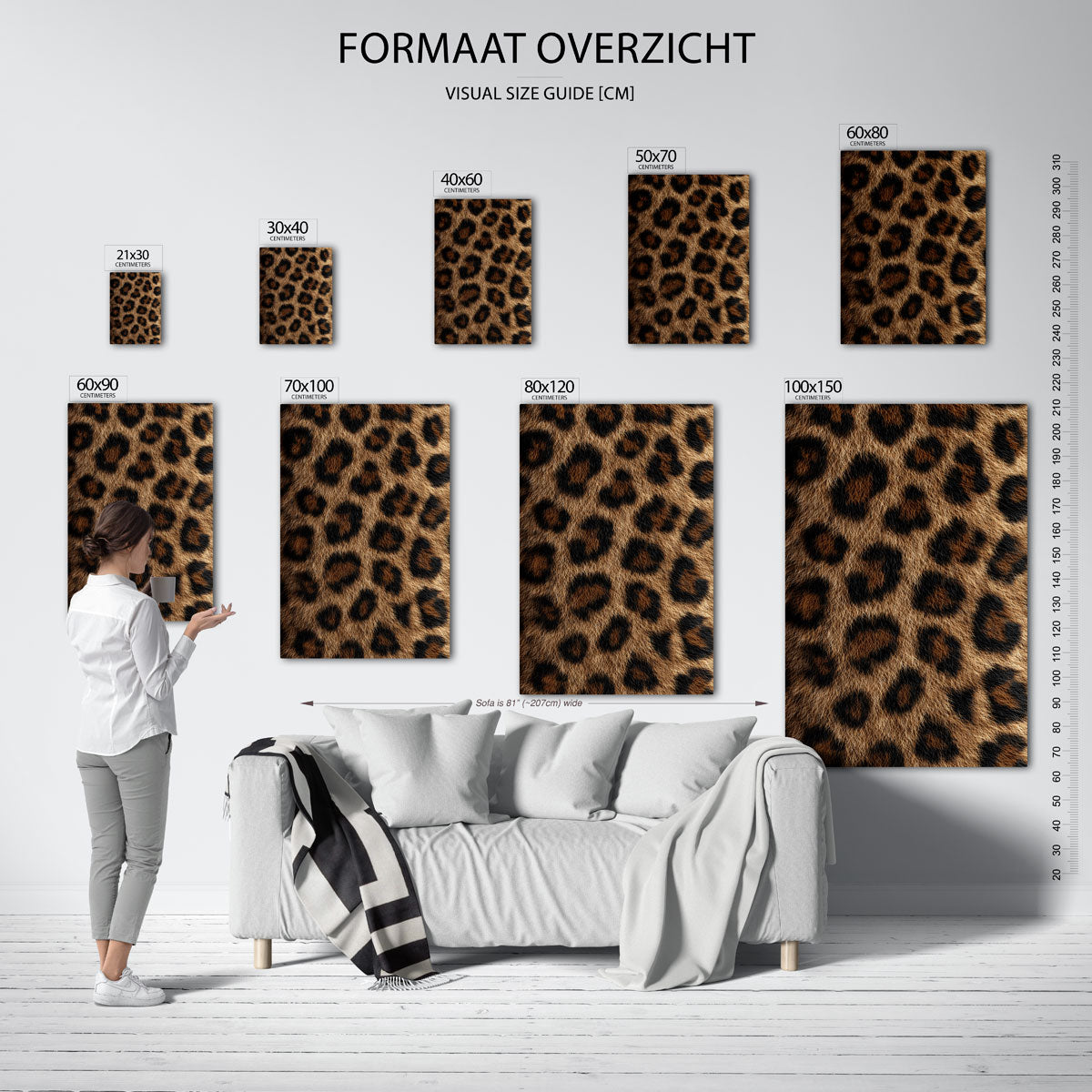 Luipaardpatroon – staande muurposter met safari thema