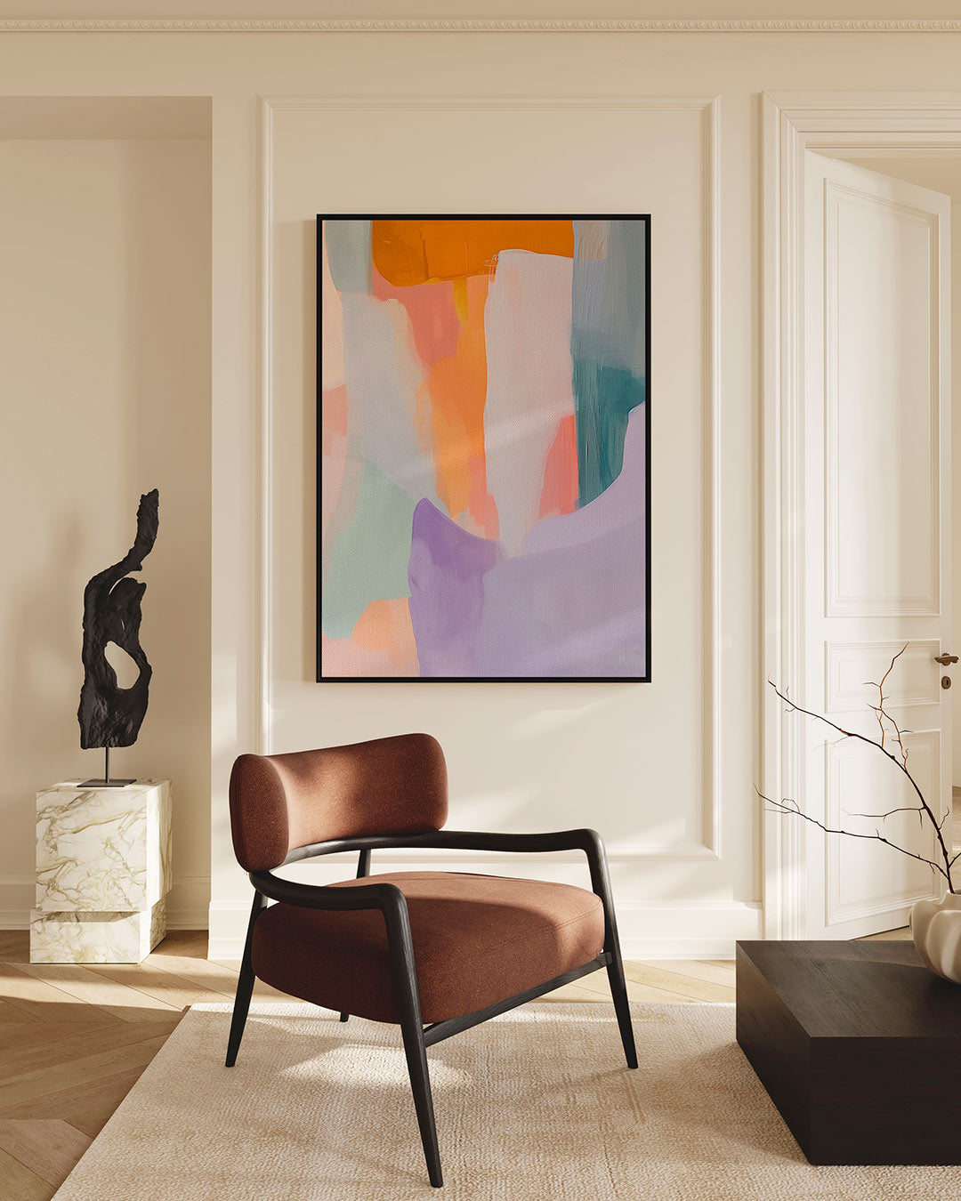 Kleurrijke vormen – staand wanddecoratie kunstwerk