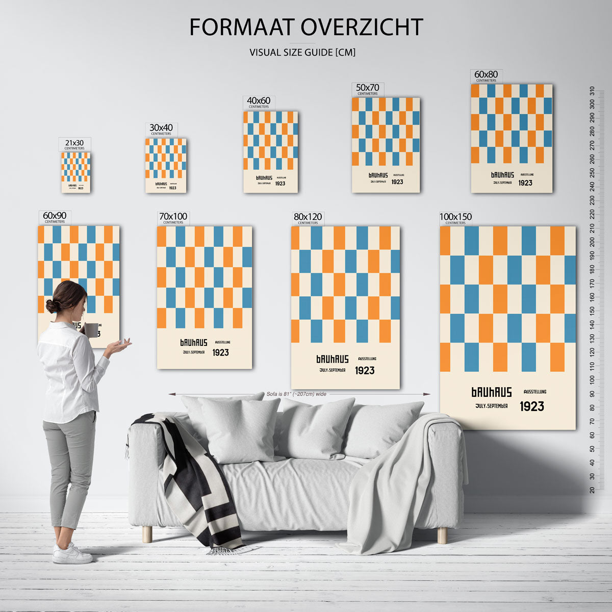 Kleurvlakken ritme – geometrische poster in Bauhaus-stijl van WallArtistic