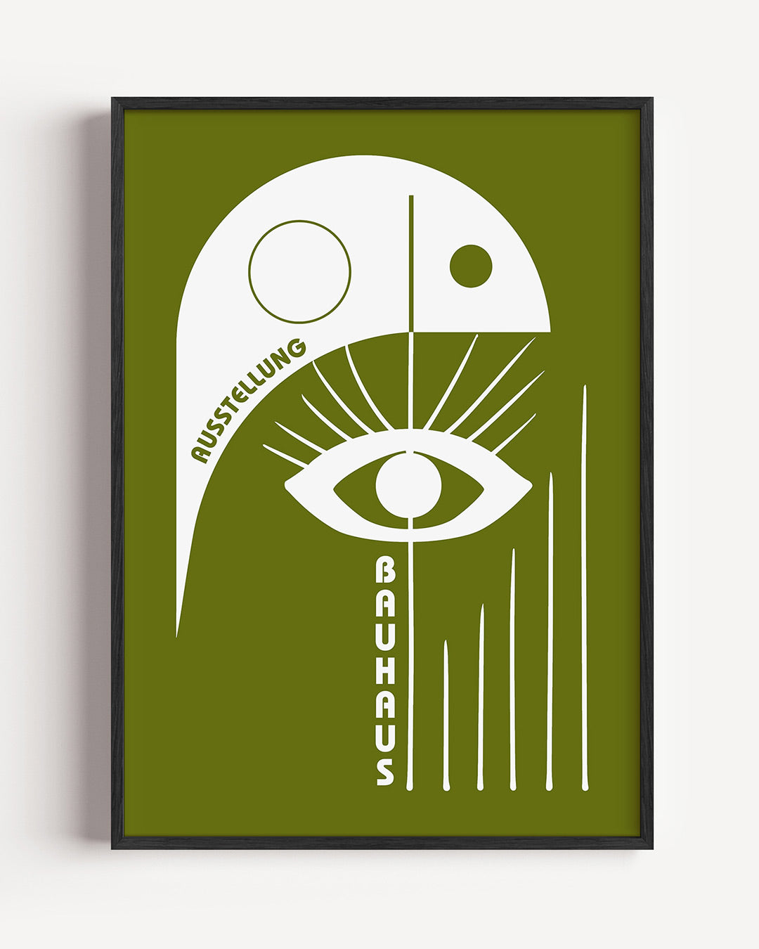 Oog en lijnen – staande Bauhaus poster als wanddecoratie