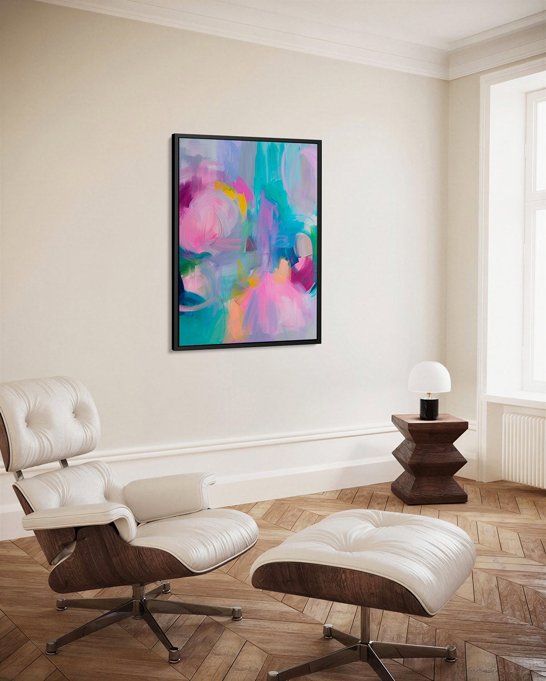 Kleurrijke vormen – staand wanddecoratie kunstwerk