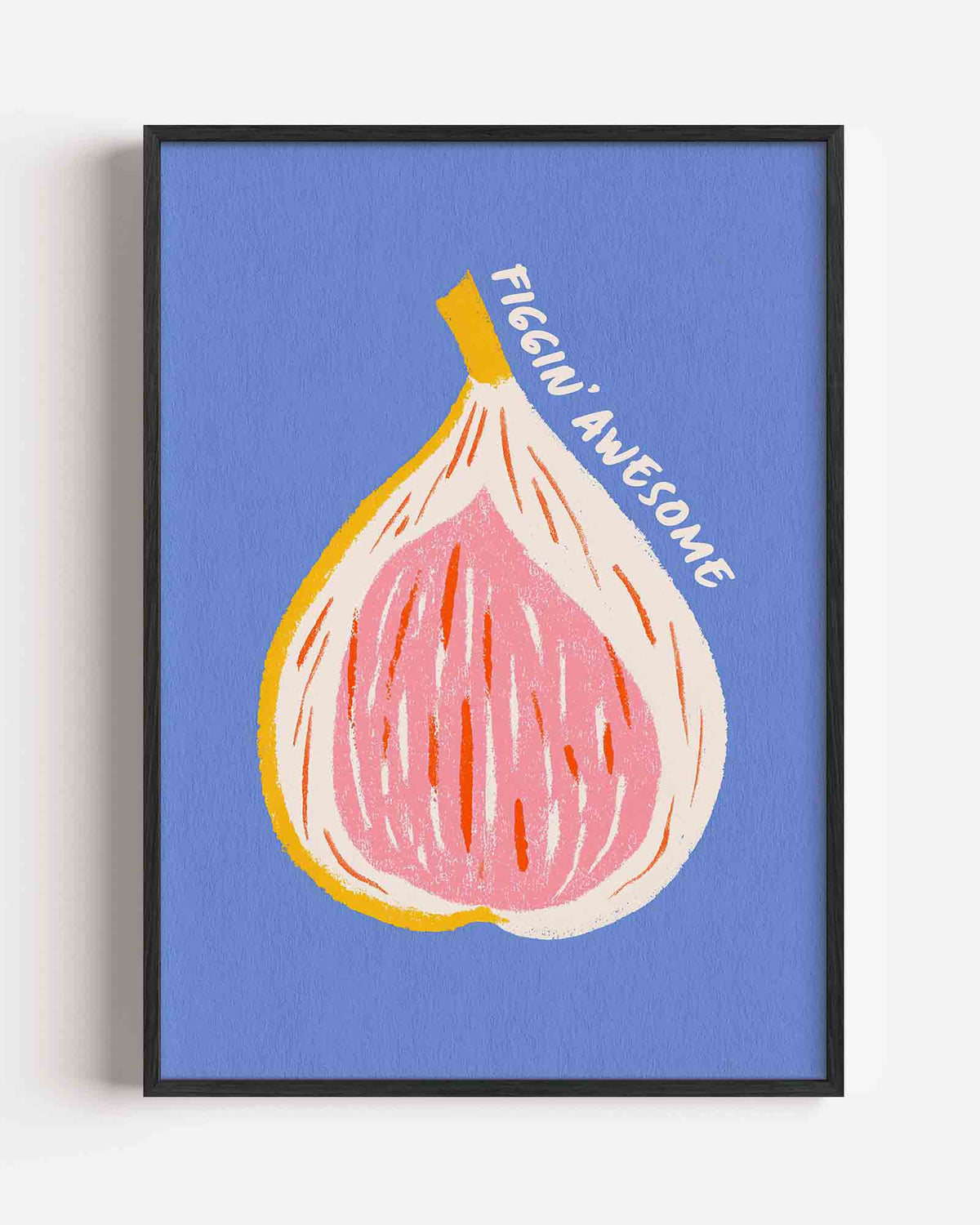 Vijg met tekst – kleurrijke abstracte portret poster als wanddecoratie