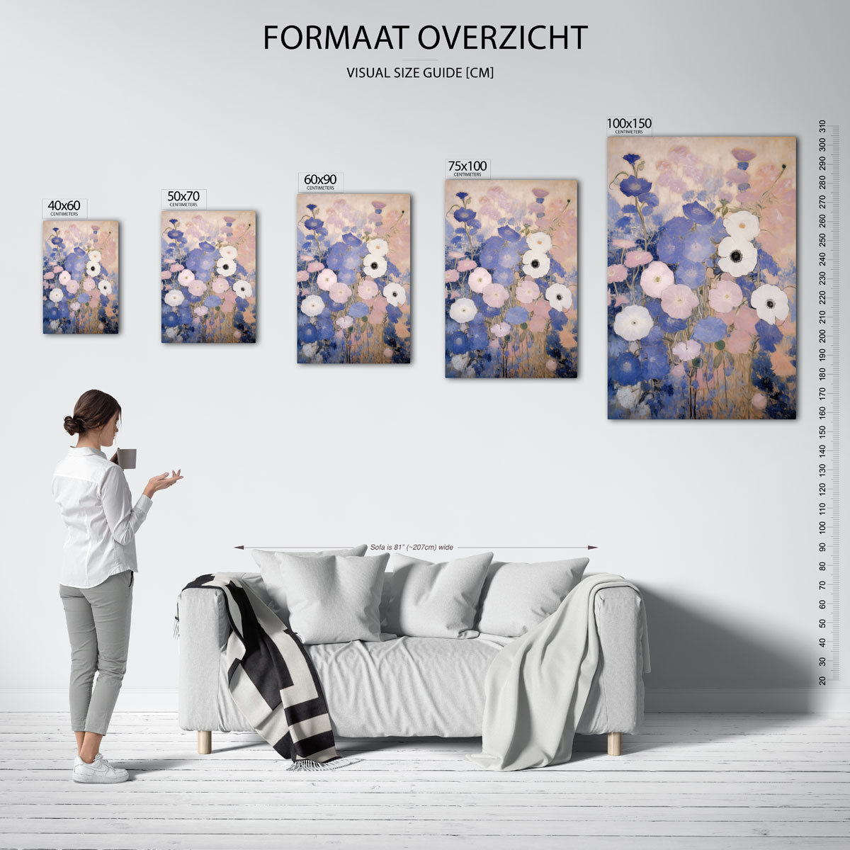Bloemrijke compositie – staande wanddecoratie van WallArtistic