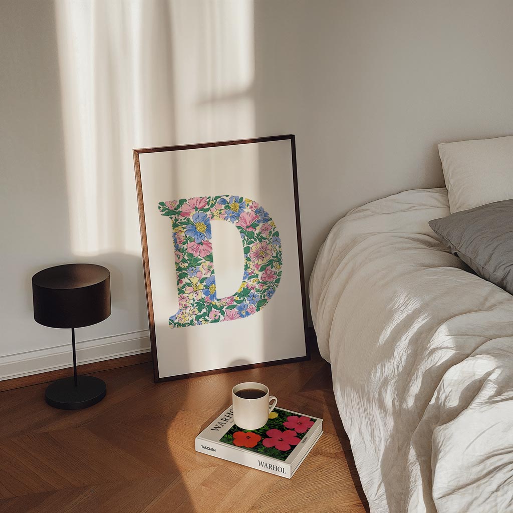 Bloemen Initialen – kinderposter in staand formaat