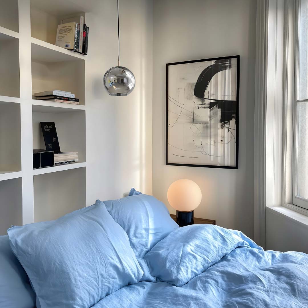 Moderne Abstracte Zwart-Wit – staande muurposter met elegante eenvoud