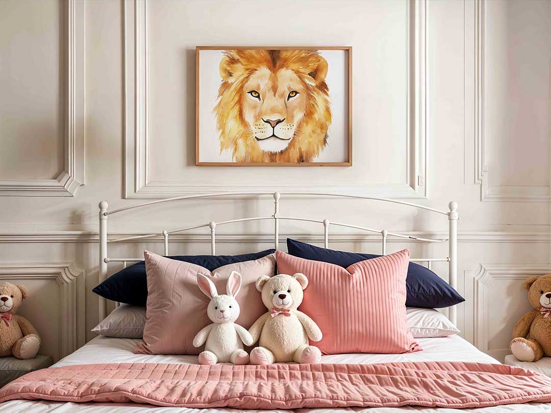 Leeuw portret – kids poster in liggend formaat