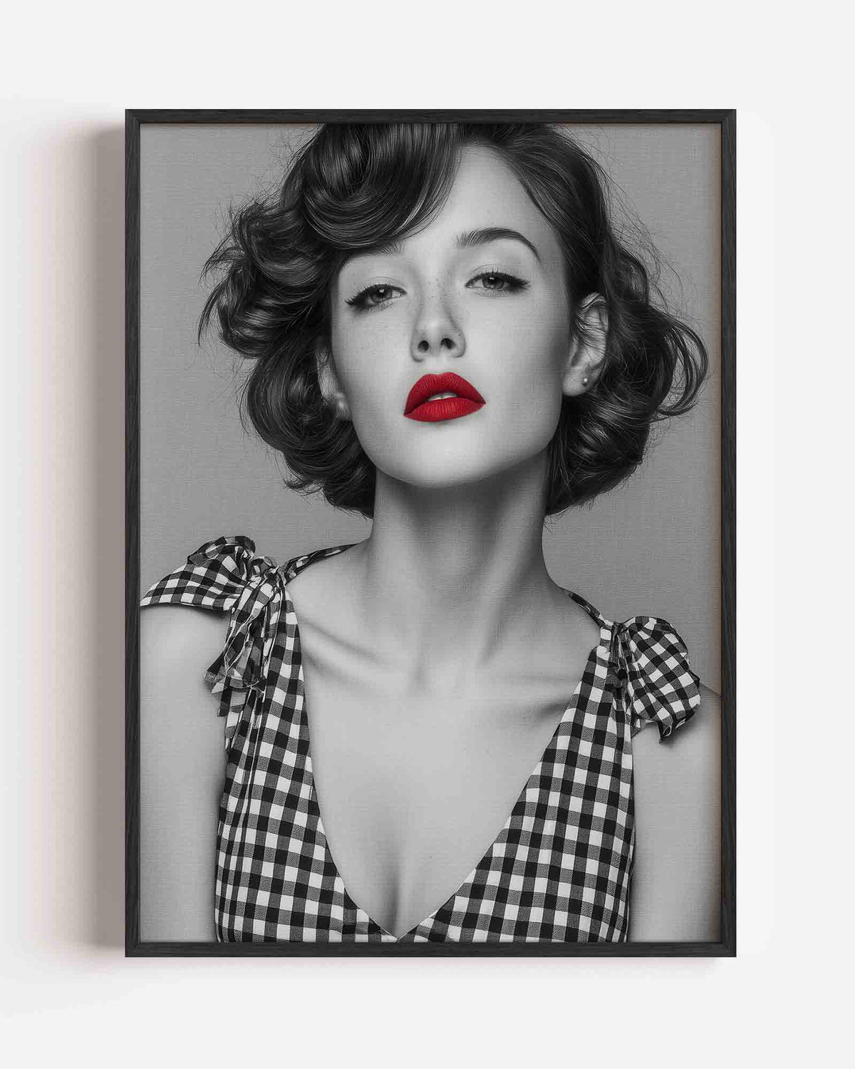 Vrouw met rode lippen – Pop Art portret poster als wanddecoratie
