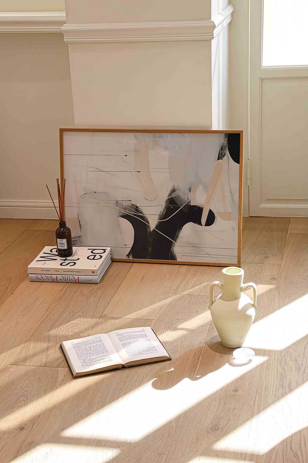 Abstracte vormen – liggende abstracte wanddecoratie van WallArtistic