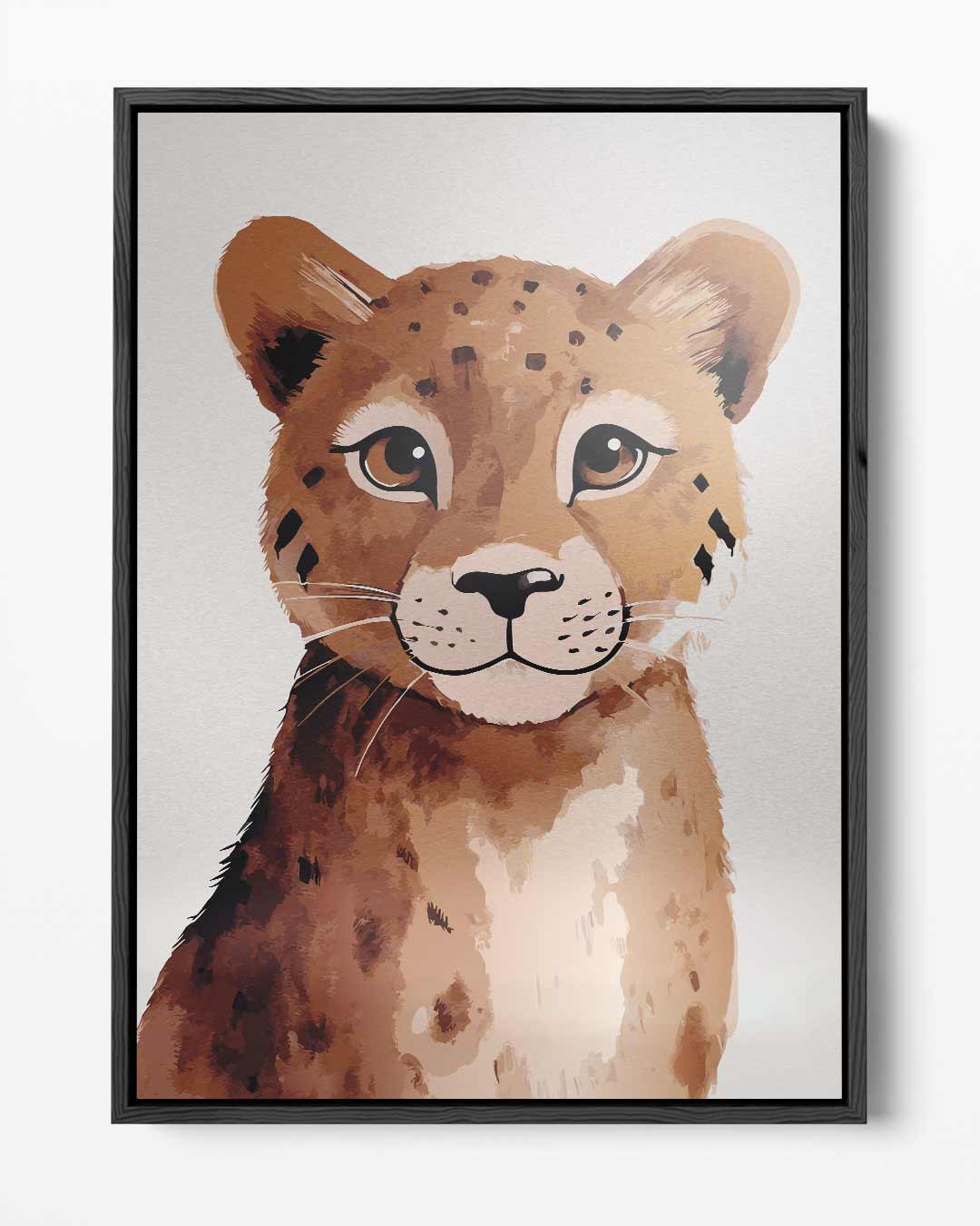 Vrolijk Cheeta Portret – portret kunstwerk als wanddecoratie
