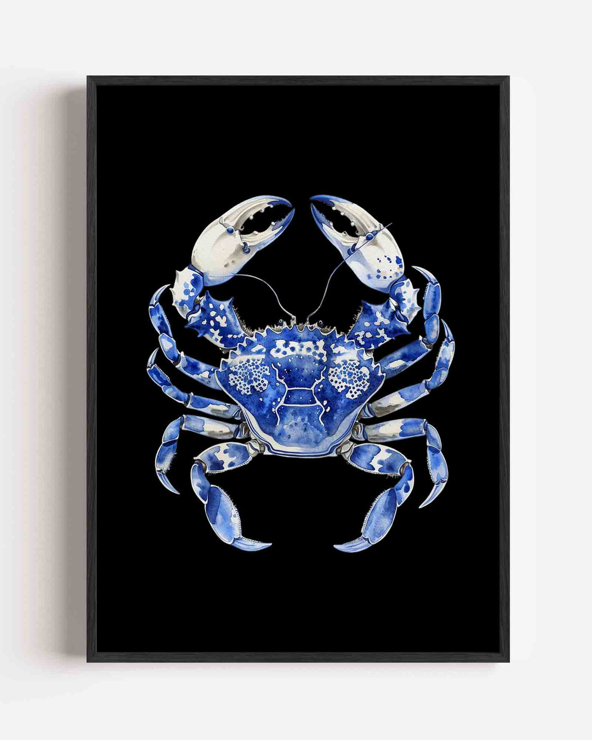 Blauwe krab – Delfts blauwe portret poster als wanddecoratie
