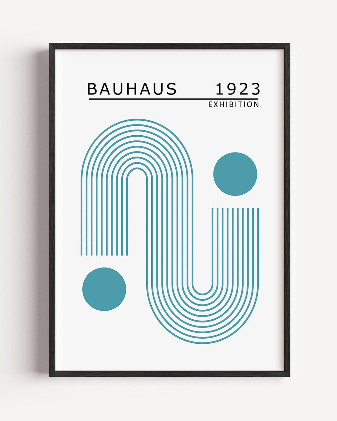 Lijnen en cirkels – staande Bauhaus poster als wanddecoratie