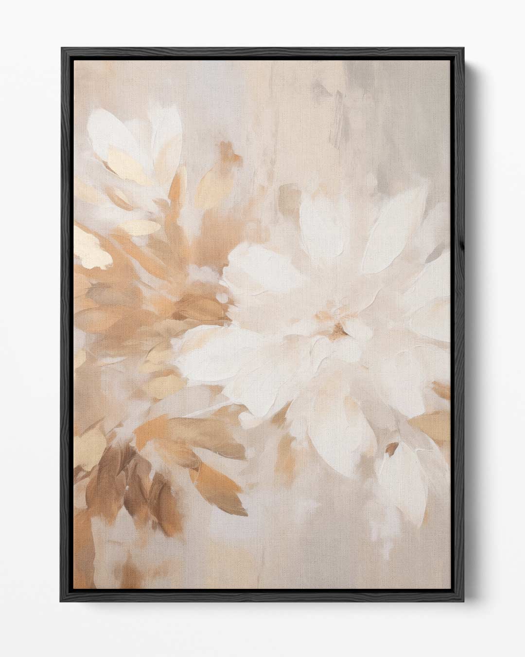 Floraal Gefluister in Neutrale Tinten – portret kunstwerk als wanddecoratie