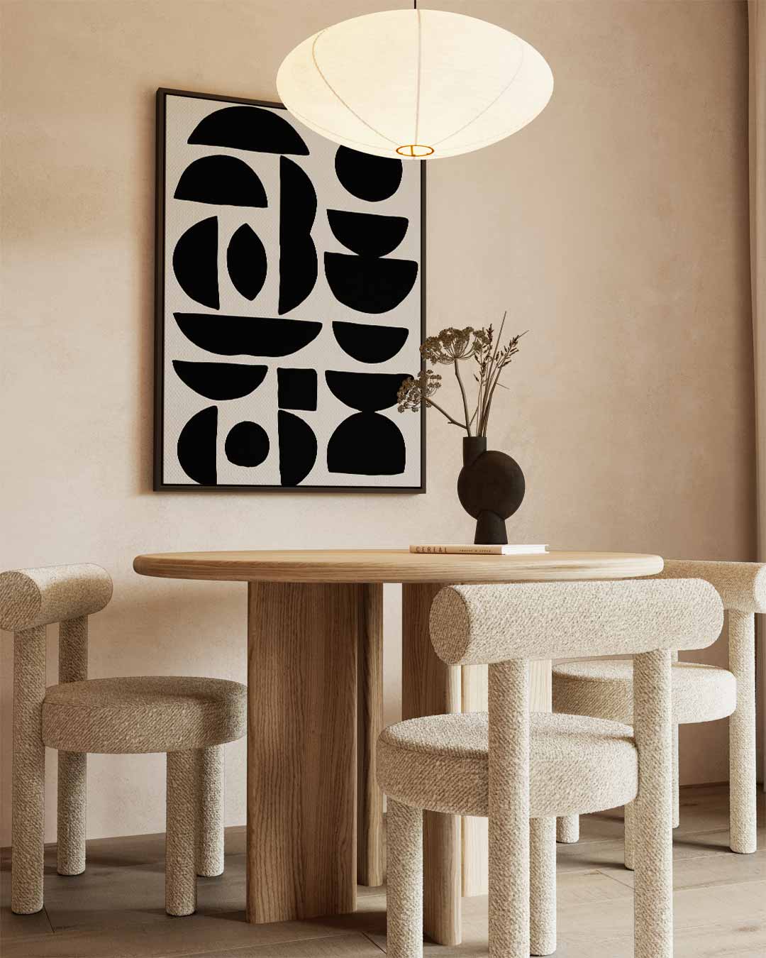 Abstracte Krachtpatronen – kunstwerk met zwarte baklijst