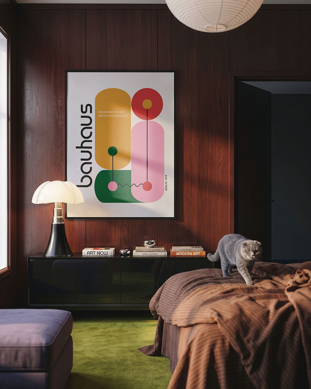 Vormen en kleurvlakken – geometrische Bauhaus poster in staand formaat