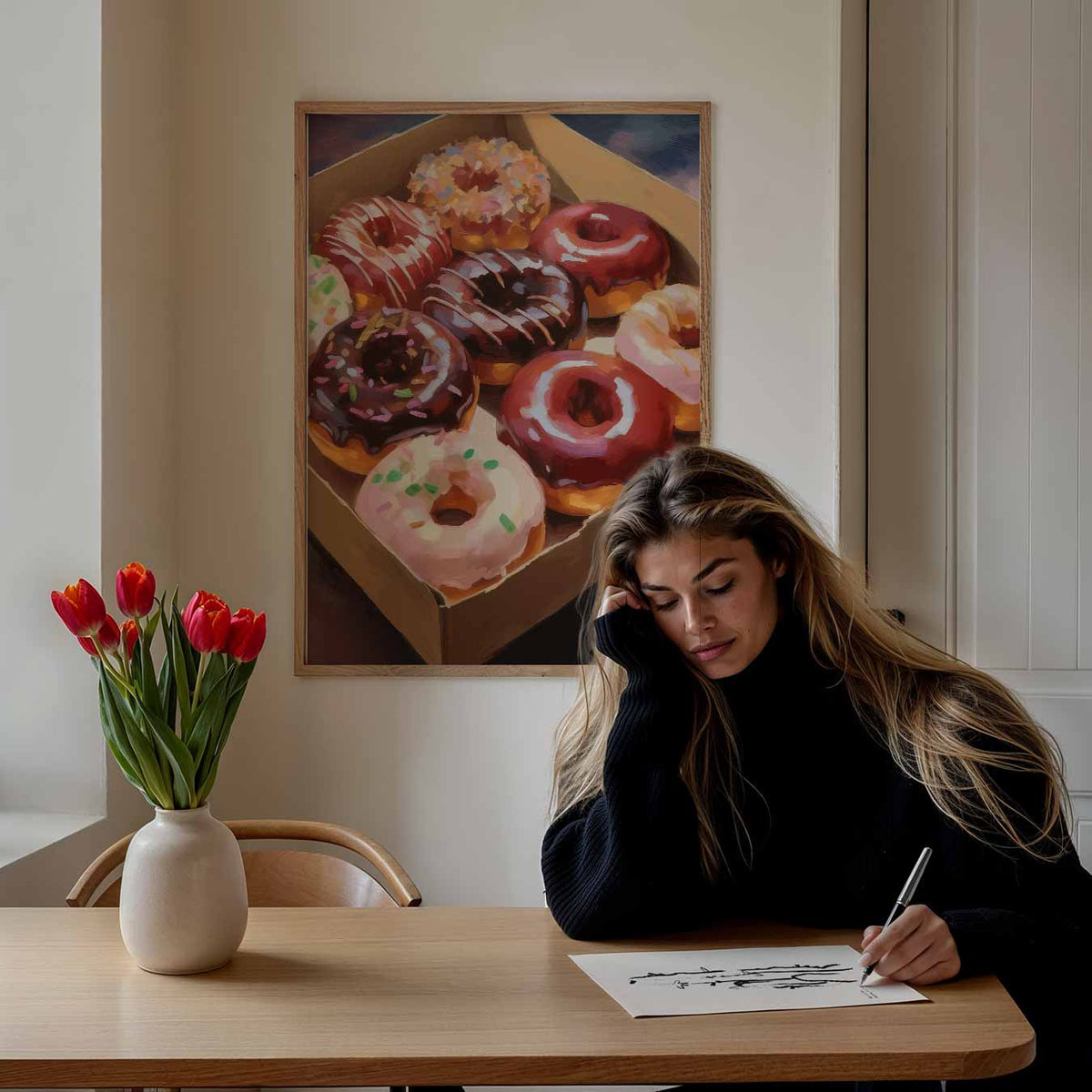 Kleurrijke Donut Delight – keuken portret poster, afbeelding 7
