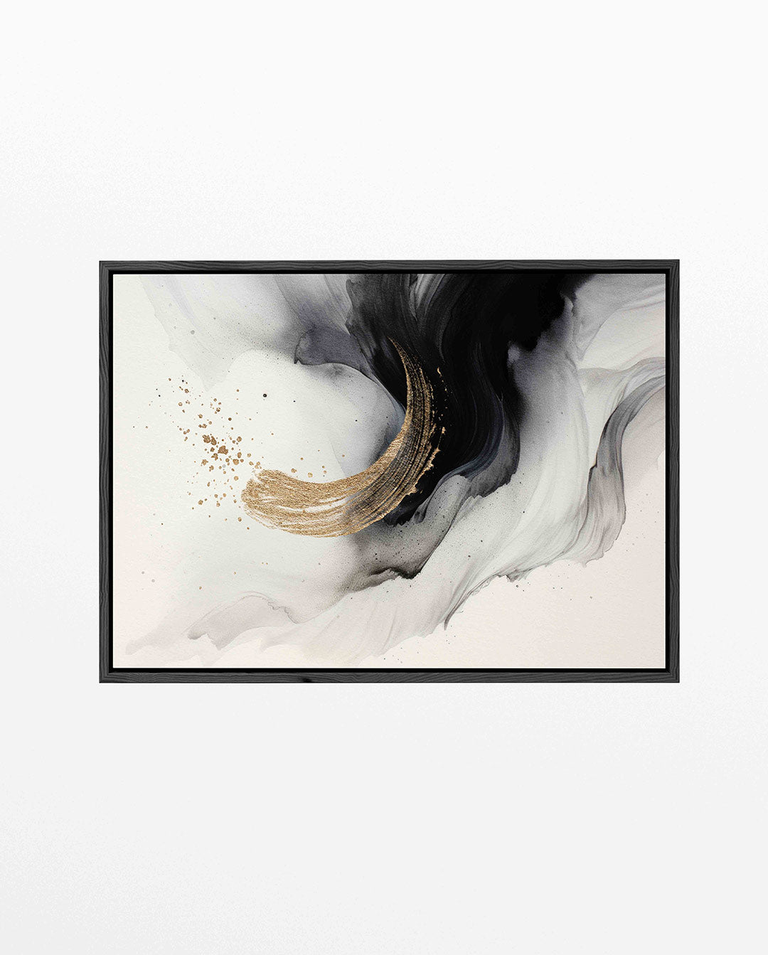 Dynamische borstelstreek – liggend abstract kunstwerk
