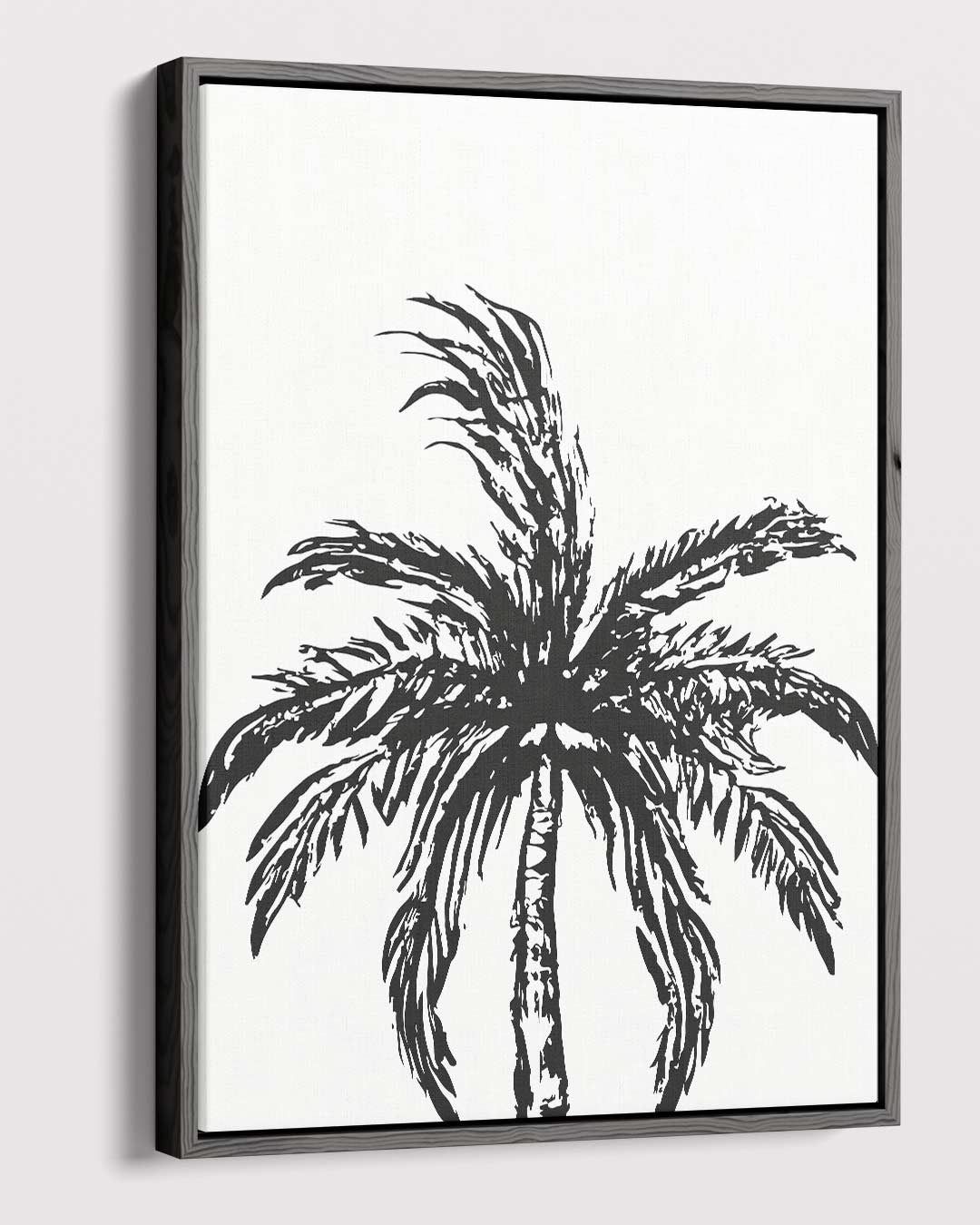 Zwart-Wit Palm Boom – canvas wanddecoratie in portret formaat