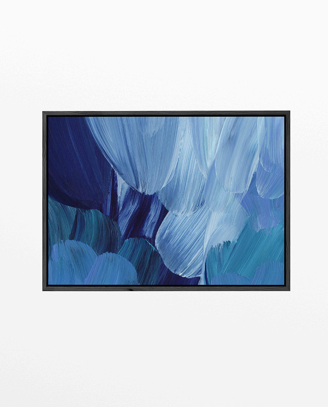 Dynamische blauwe borstels – Diverse – liggend wanddecoratie kunstwerk