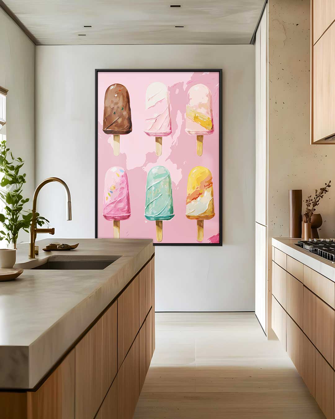 Kunstzinnige IJslolly Illustratie – staand kunstwerk voor modern interieur