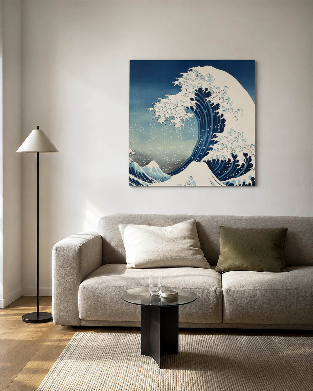Dynamische golf kunstwerk – detailweergave – dit kunstwerk toont een krachtige golf met vloeiende lijnen en contrasterende