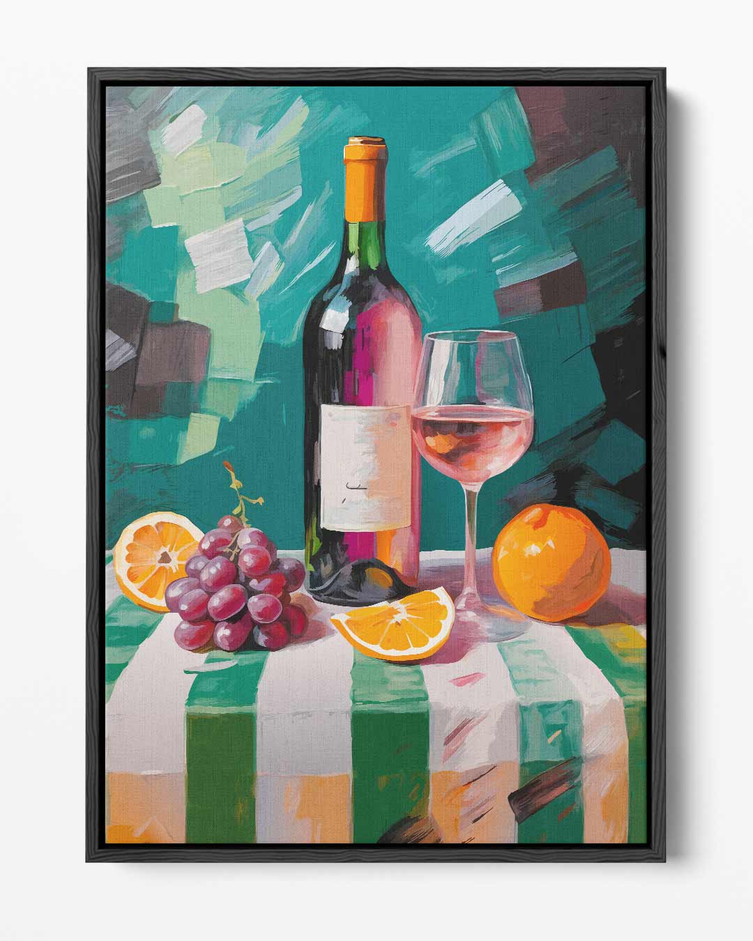 Elegante Wijn en Fruit Stilleven – portret kunstwerk als wanddecoratie