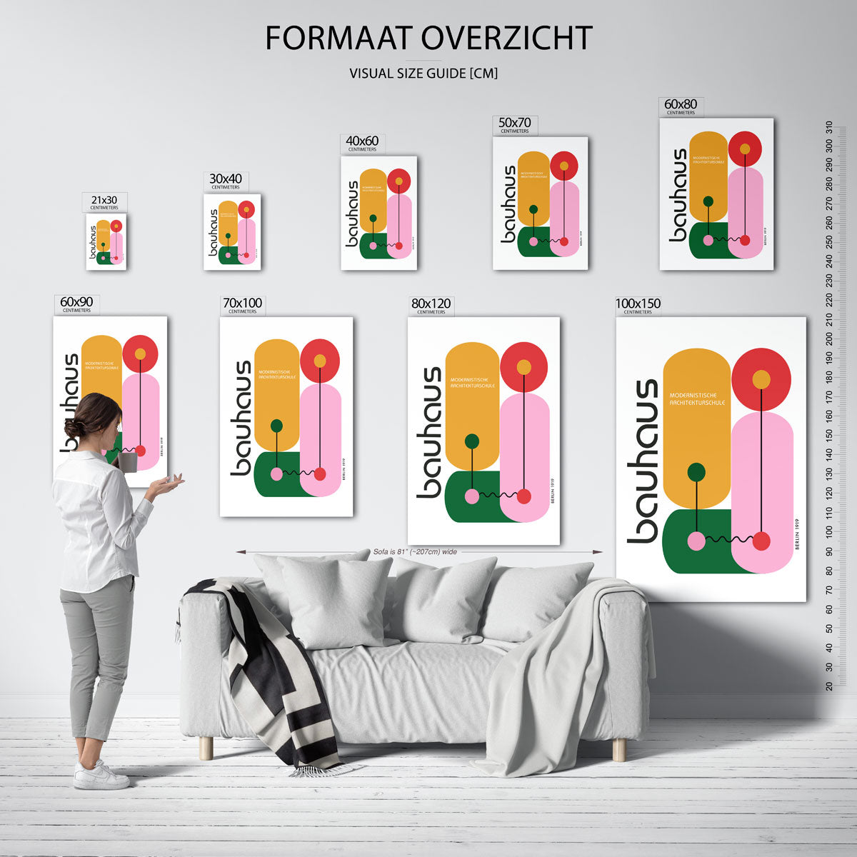 Vormen en kleurvlakken – geometrische poster in Bauhaus-stijl van WallArtistic