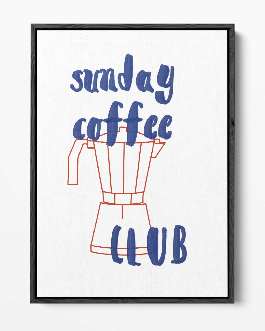 Sunday Coffee Club Poster – portret kunstwerk als wanddecoratie