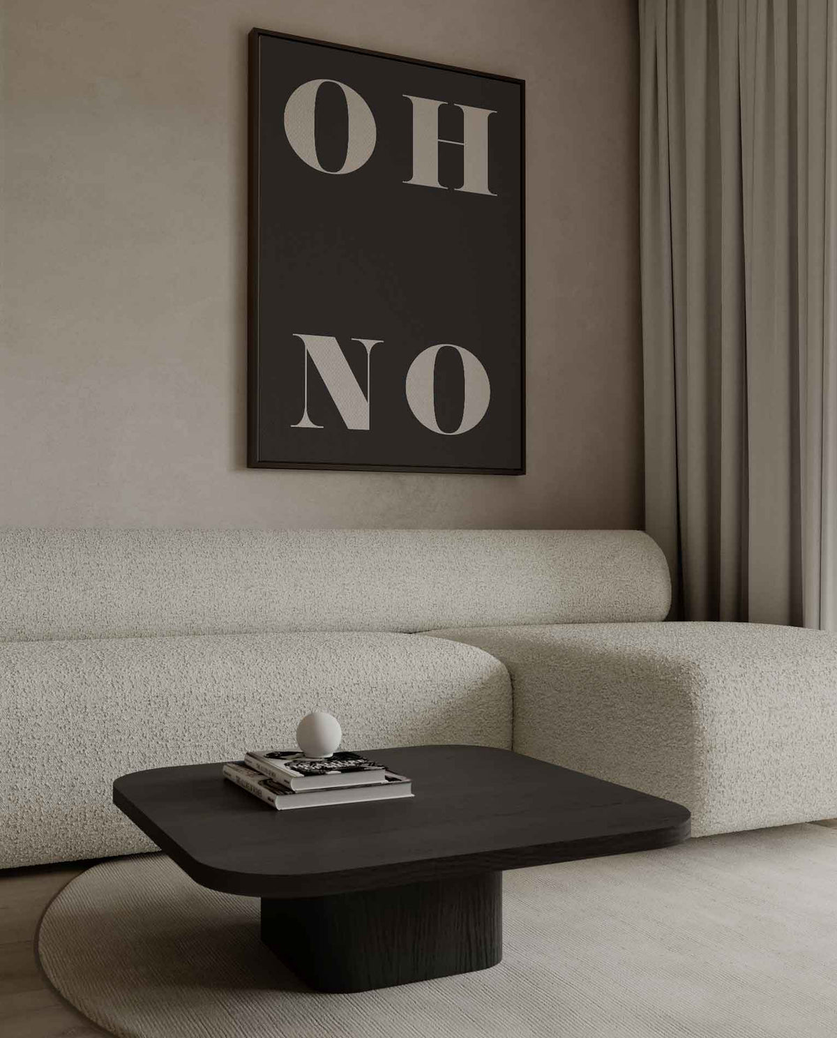 OH NO Typografie Art – canvas wanddecoratie in portret formaat
