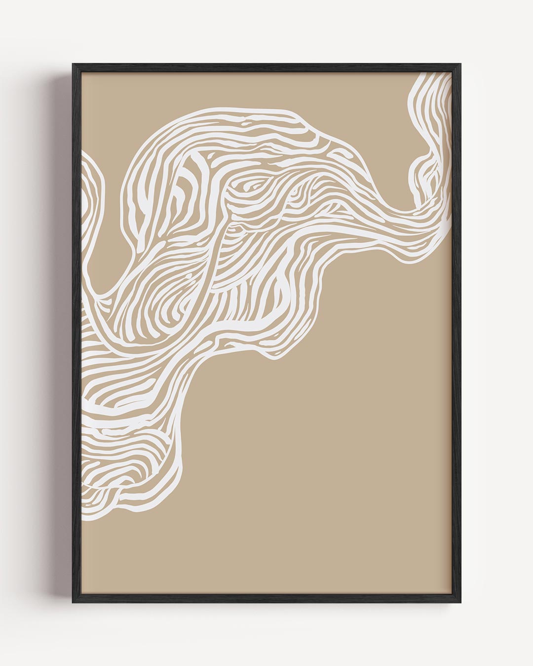 Organische Linieën – abstracte portret poster als wanddecoratie