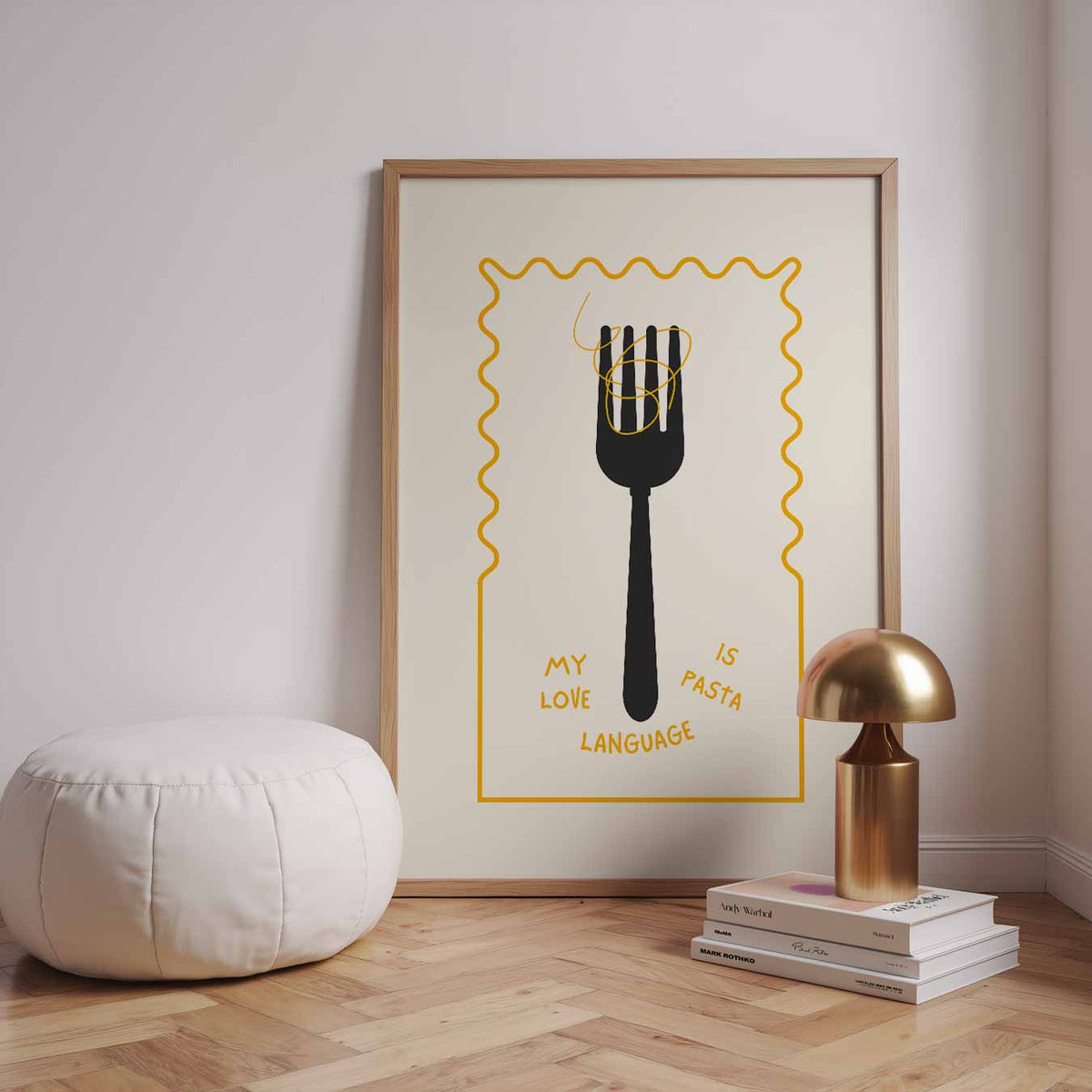 Pasta Liefdestaal – staande zomer wanddecoratie van WallArtistic