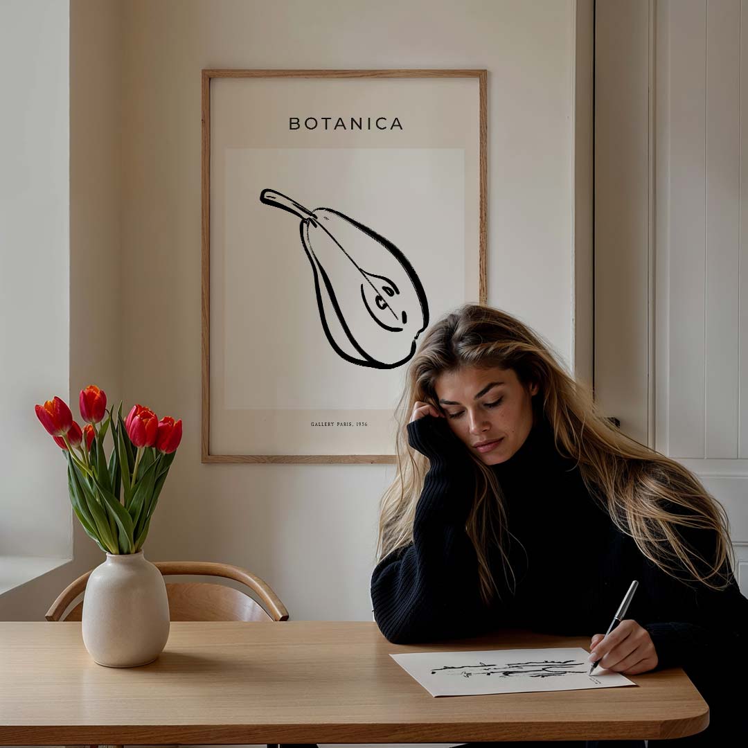 Botanica Peer Illustratie – culinaire wandkunst als portret poster