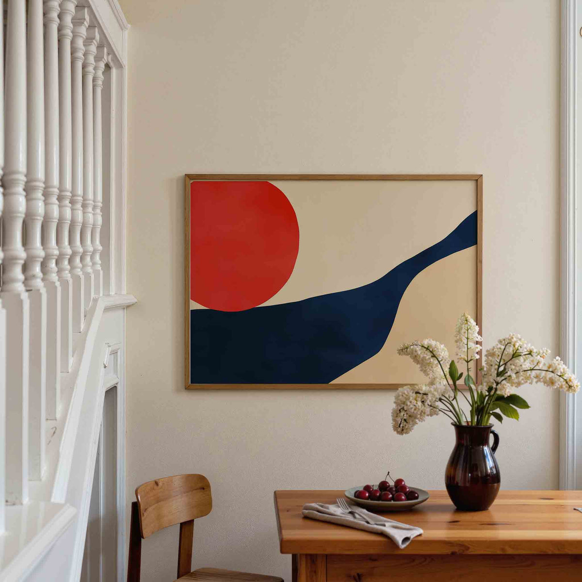 Abstracte vormen – liggende illustratie poster als wanddecoratie
