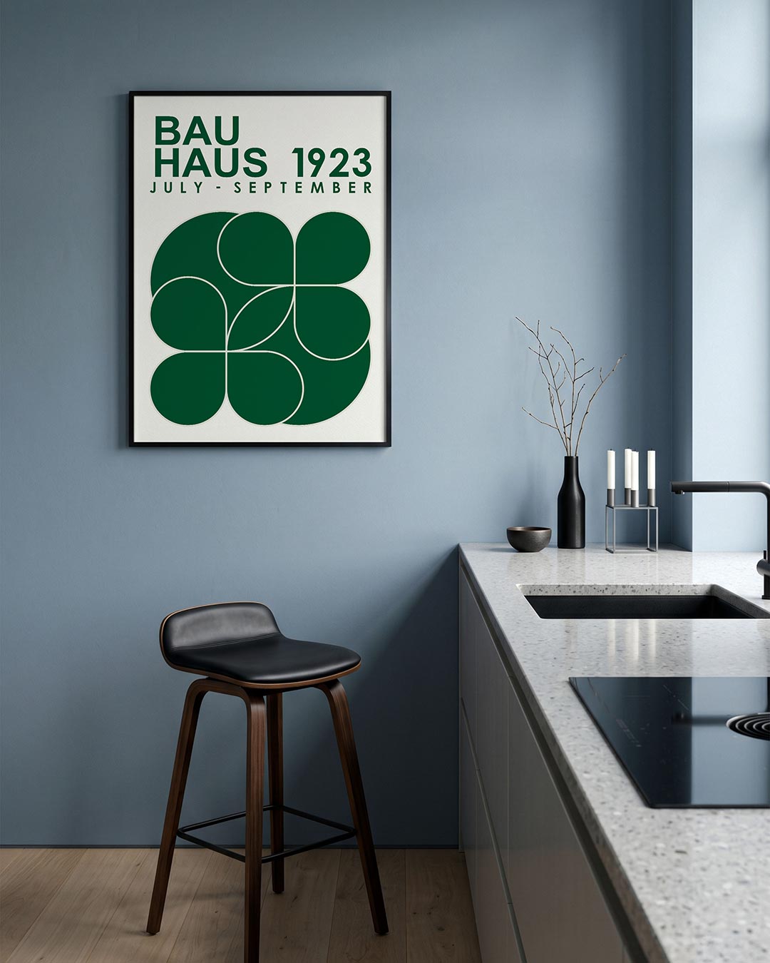– geometrische Bauhaus poster in staand formaat